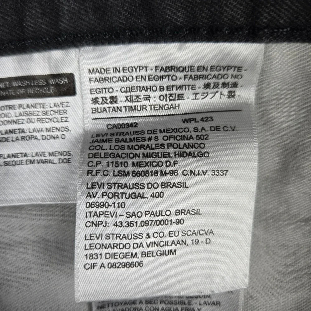 Levis‎ 505 Straight Leg Jeans Mens 36 x 34 Black Five Pocket Zip Fly White Tab